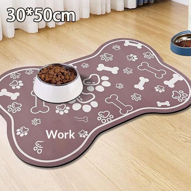 Waterproof Quick Dry Diatomaceous Earth Pet Mat Non Slip Rubber Back Absorbent Placemat for Pet Feeding Bowl
