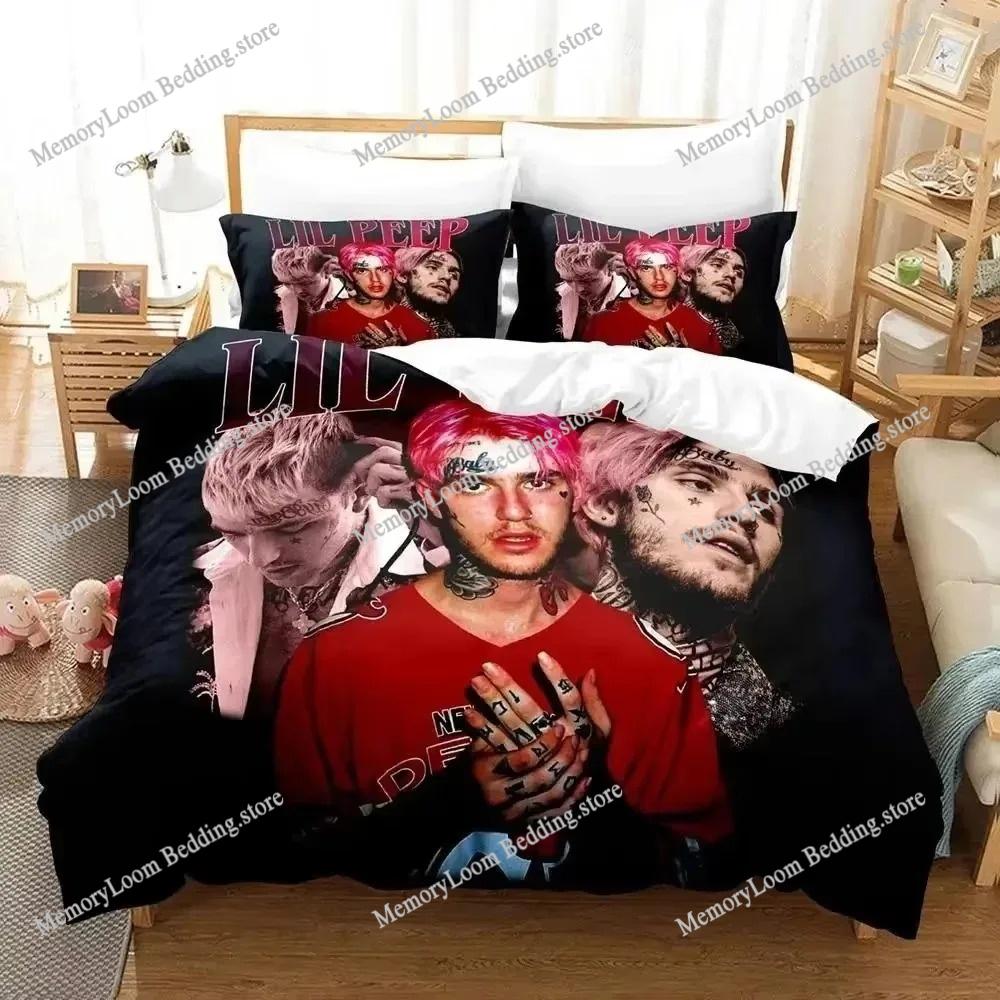 3D Print Duvet Cover Cute Rapper Lil Peep Pattern Quilt Covers for Children Single-Twin-Queen-King Bedding Soft Set Home Textile