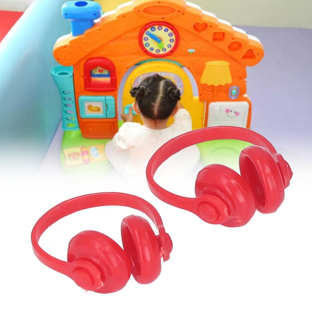 2pcs 1Celsius12 Scale  ature Headset Model High Simulation Lifelike Doll Headphone Decoration