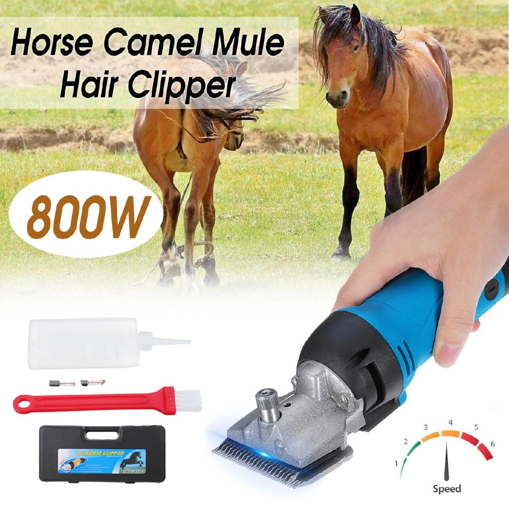 800W 6 Speed Electric Horse Hair Clipper Farm Animal Shearing Trimmer Shaver Cut Machine for Camel Goat Cow Horse Box