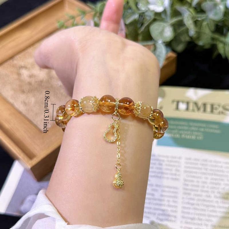 1PC Get Rich and Lucky Xiaobawang Artificial High Quality Citrine Bracelet Women's Niche New Good Luck Bracelet Gift