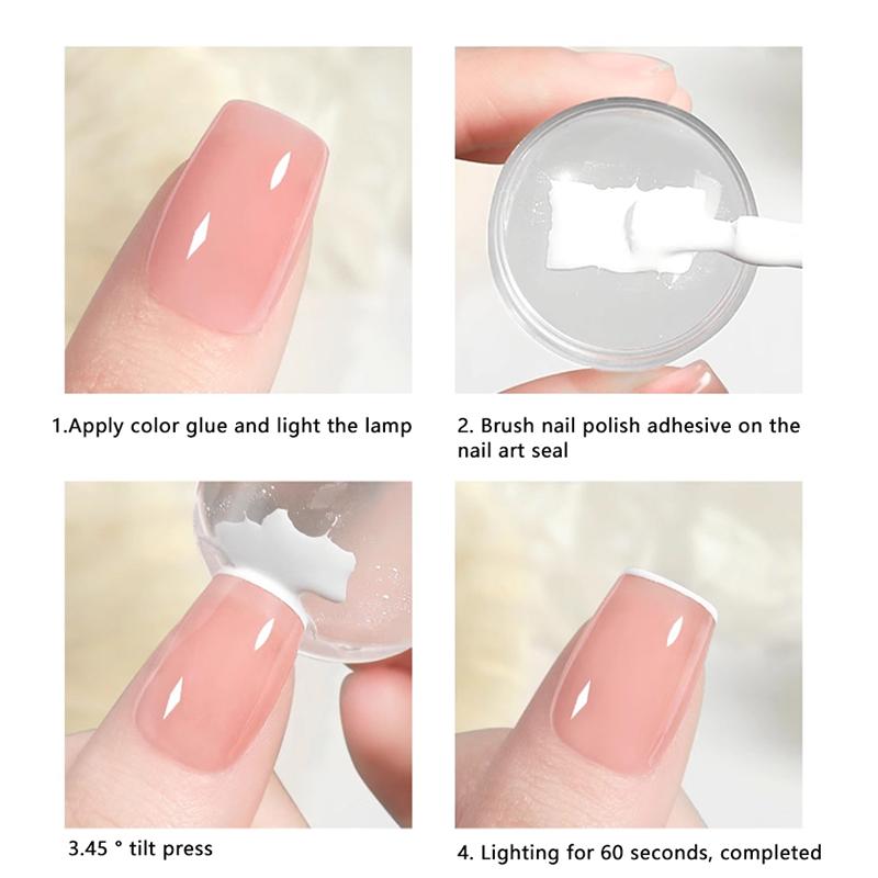 Carimbo de Silicone de Arco de Cabeça Dupla para Nail Art com Raspador Carimbos de Unha Macios Reutilizáveis Ferramentas de Manicure