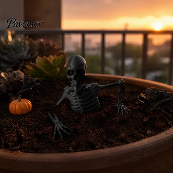 Luminous Bone Art for Landscaping Halloween Planter Skeleton Ornament, Glow-in-The-Dark Figurine, Break Through The Fluorescent Decor Night Soil Human