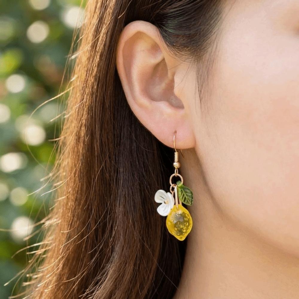 Acrylic Lemon Shaped Necklace Sweet Fruit Hooks Earring New Dangle Earrings  Party