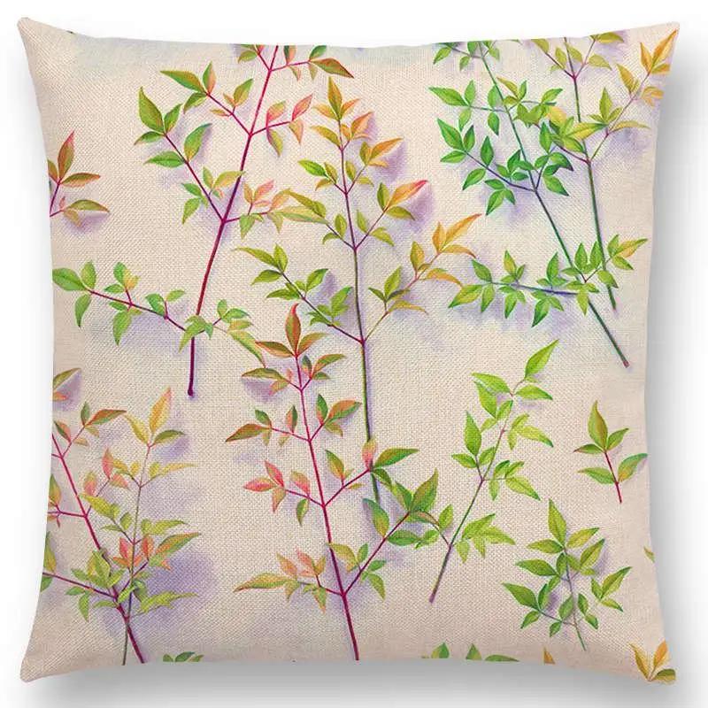 Home Decor Floral &amp; Leafy Patterns Pillow Covers Pattern Cushion Cover Suitable For Sofa Bedroom Car Pillow Cover