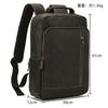 Backpack Crazy Horse Leather 16 Inch Large Capacity Leather Backpack Retro First Layer Cowhide School Bag Computer Bag With Usb Port