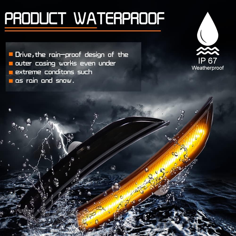 Für 2015 2016 2017 Chrysler 200 Frontstoßstange Seitenmarkierungsleuchte Gelbe LED Rauchige Linse 68206449A 68206450A