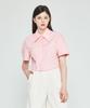 Depassion Big Collar Crop Short Sleeve Shirt (Pink)