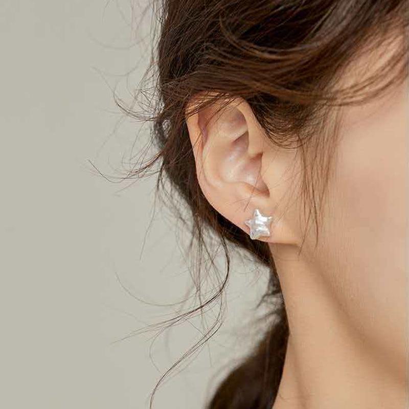 Zhuji Baroque Freshwater Pearl Stud Earrings, Minimalist S925 Sterling Silver High-End Jewelry