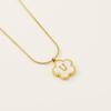 Stainless steel five-leaf clover 18K letter necklace high sense 26 shell letter pendant jewelry