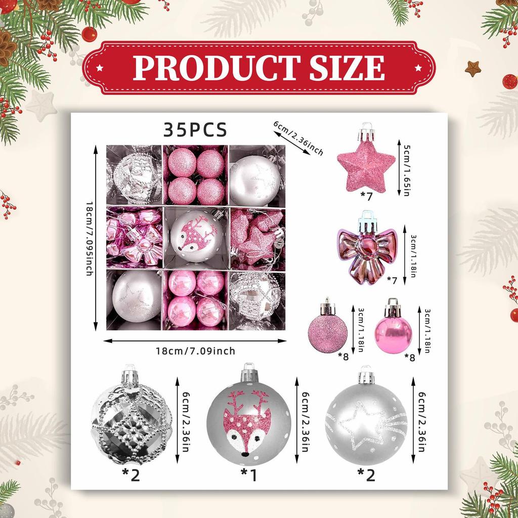 35 Christmas Baubles for Hanging, Tree Decorations, Home Decor, Anniversary, Wedding