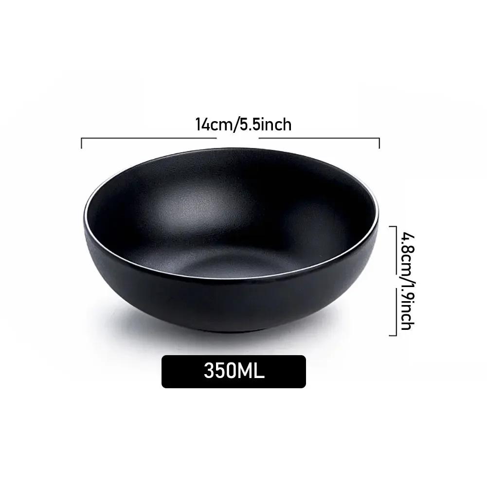 Fancyfamily Black Frosted Melamine Japanese Style Beef Ramen Bowl Bamboo Hat Shape Soup Bowl Fast Food Tableware