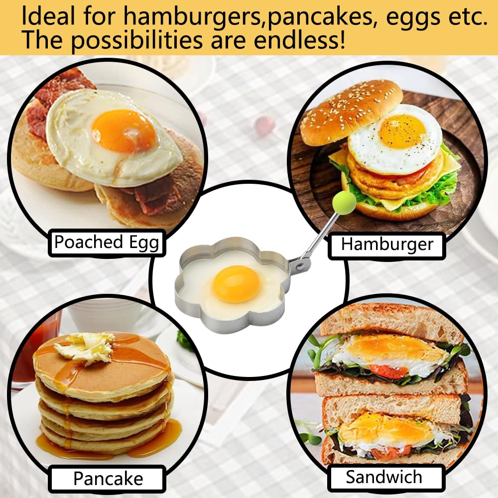 Edelstahl Typ 5 Stück Omelett Formmaschine Omelettform Pfannkuchen Omelett Kochwerkzeuge Küchenzubehör Kleine Werkzeuge
