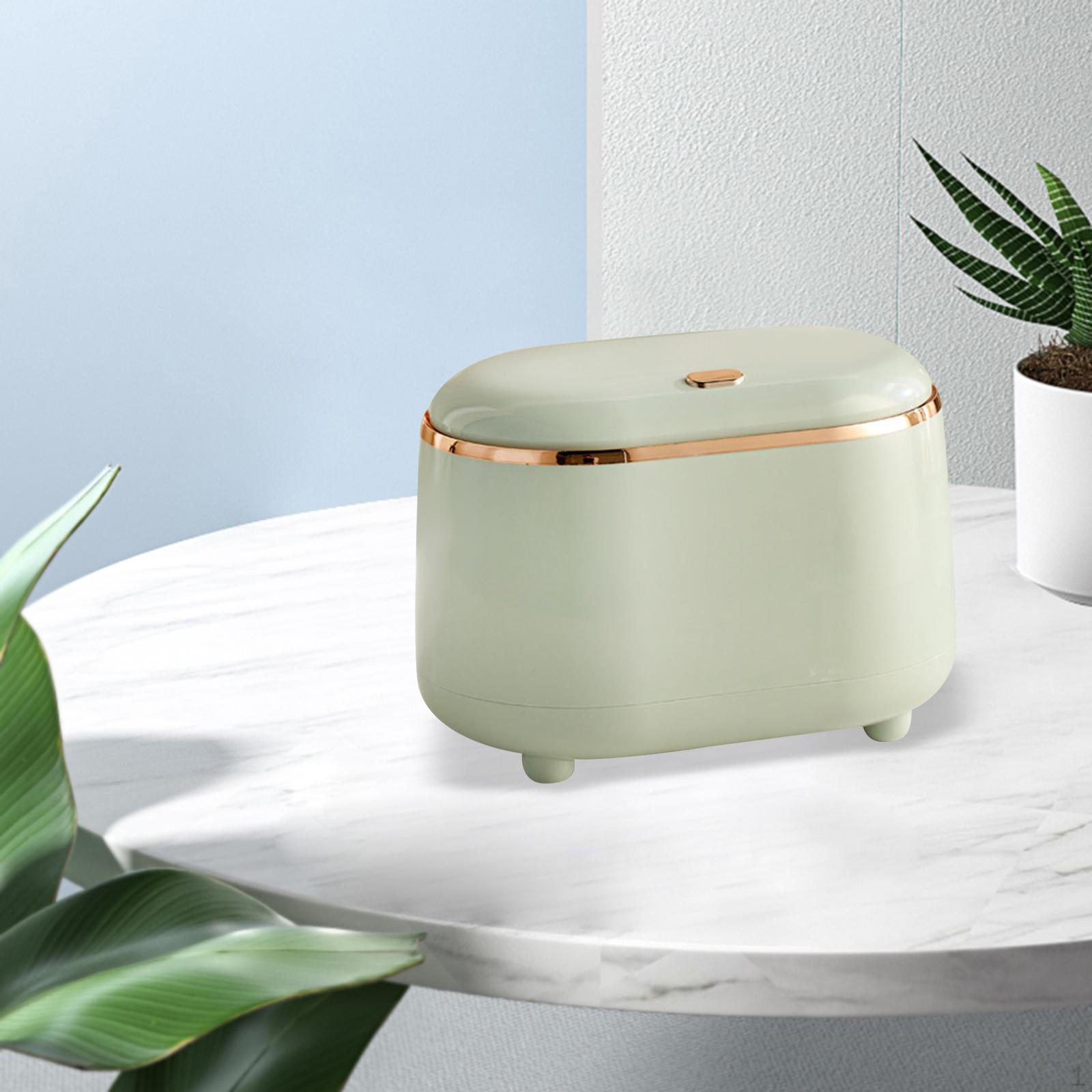 

Compact Desktop Waste Bin with Secure Lid for Home and Office Use Light Green