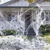 Halloween Giant Inflatable Black Spider with LED Eyes and Web Decoration for Outdoor Haunted House Party Scene Props 5ft