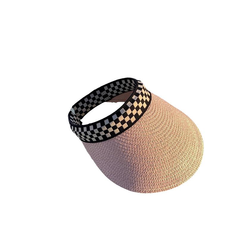 

Women s Summer Straw Hat Sun Hat Beach Hat Casual Solid Color Wide Brim Hat Pink