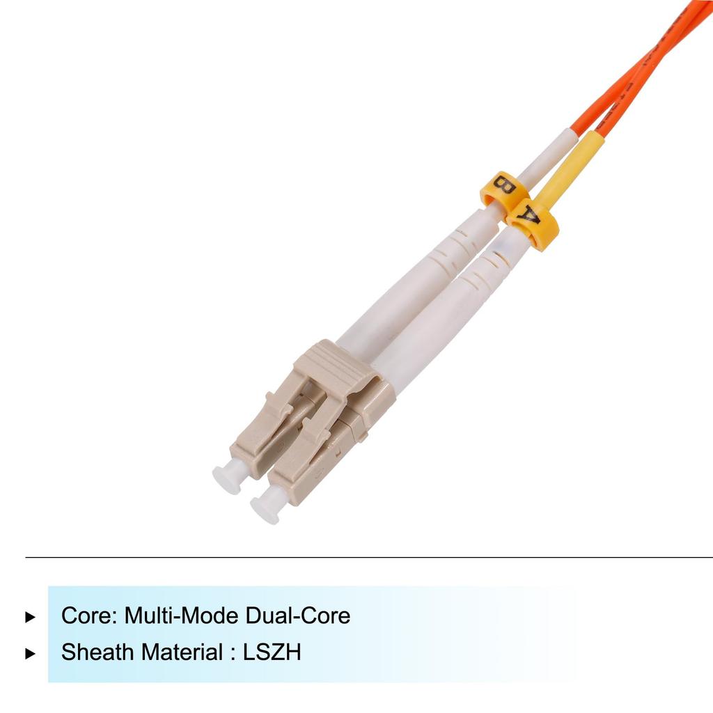 Uxcell 3M Multimode Duplex OM1 LSZH Glasfaser Jumper Patch für Netzwerktransceiver und Instrumentierung LC-LC Kabel, Orange,