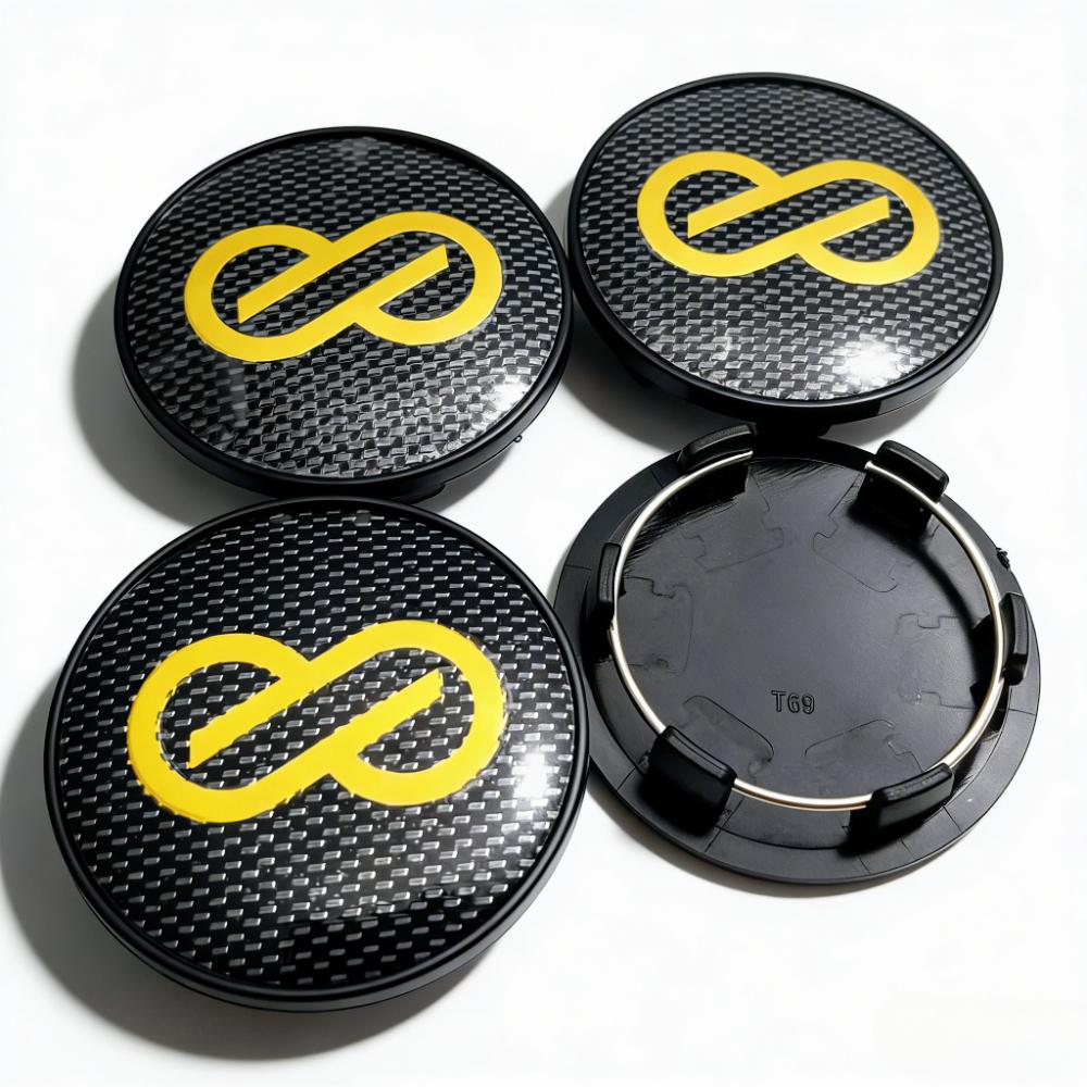 4pcs JDM ENKEI Logo Emblem Car Wheel Center Caps 69MM Clips 56MM Wheels Hub Dust Cap Rim Hubcaps Dustproot Cover Car Accessories ENKEI Badge&4pcs T69 Wheel Cap