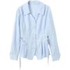 SanCai 2026 Spring Plus Size Lapel Long Sleeve Blouse