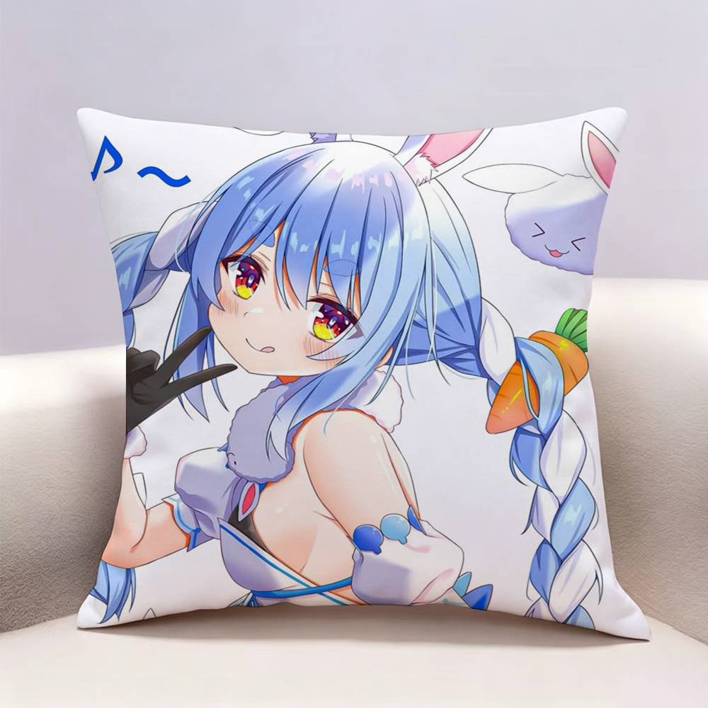 HHololive Usada Pekora Doublesided print Pillow Case for Sofa Living Room Home office Decor Protective Cover