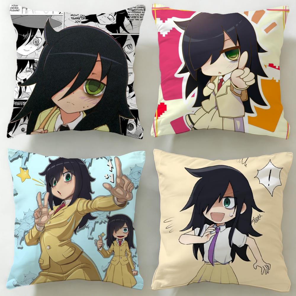 anime character Kuroki Tomoko Cushion Cover Soft EasyWash Pillow Case Versatile for Couch Bed Travel and Office