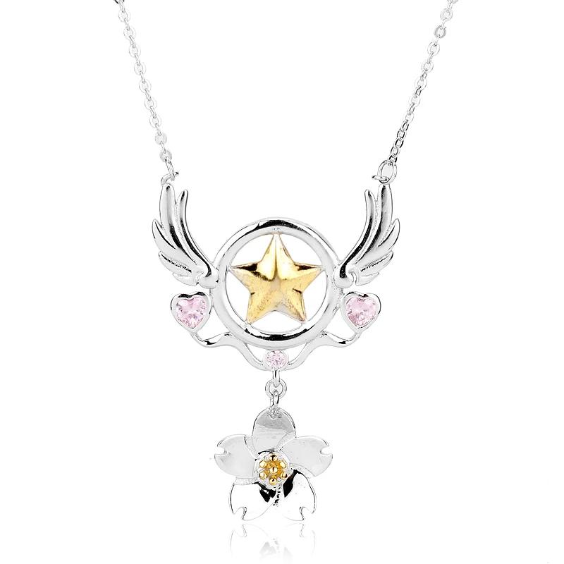 Cartoon Anime Card Captor Sakura Choker Halsketten Cardcaptor Sakura Clow Anhänger KINOMOTO Versiegelungsstab Statement Halskette