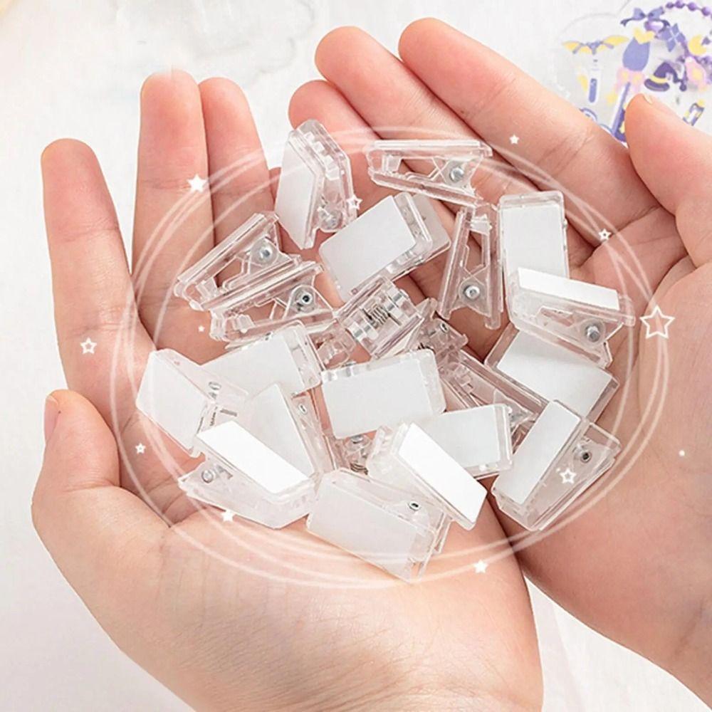 10pcs Small Wall Clips Plastic Spring Clips Self-Adhesive Clips  Home Office Display