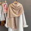 Autumn new fashionable geometric texture splicing scarf women's imitation cashmere warm fashion versatile outer shawl scarf