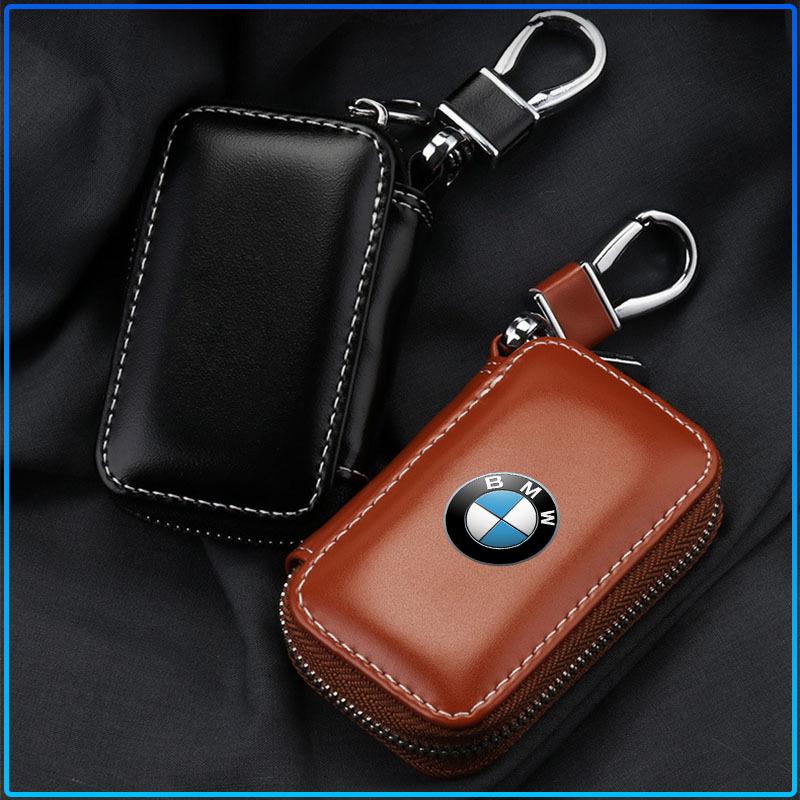 1Pcs Leather Emblem Car Key Case Keychain Zipper Key Case Bag For BMW M Performance 1 3 5 7 Series M3 M4 M5 M6 X1 X3 X5 X6 X7 E30 E34 E36 E39 E4