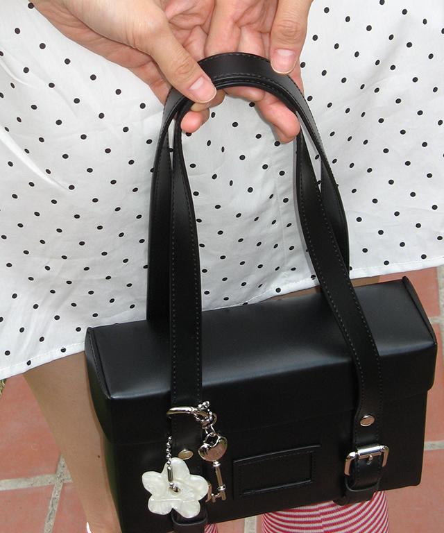 Ronron Square Buckle Mini Bag Black