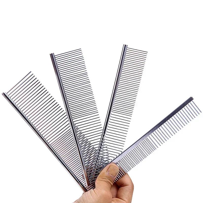 New Pet Dematting Comb Stainless Steel Pet Grooming Comb for Dogs and Cats Gently Removes Loose Undercoat Flea Comb Pet Products