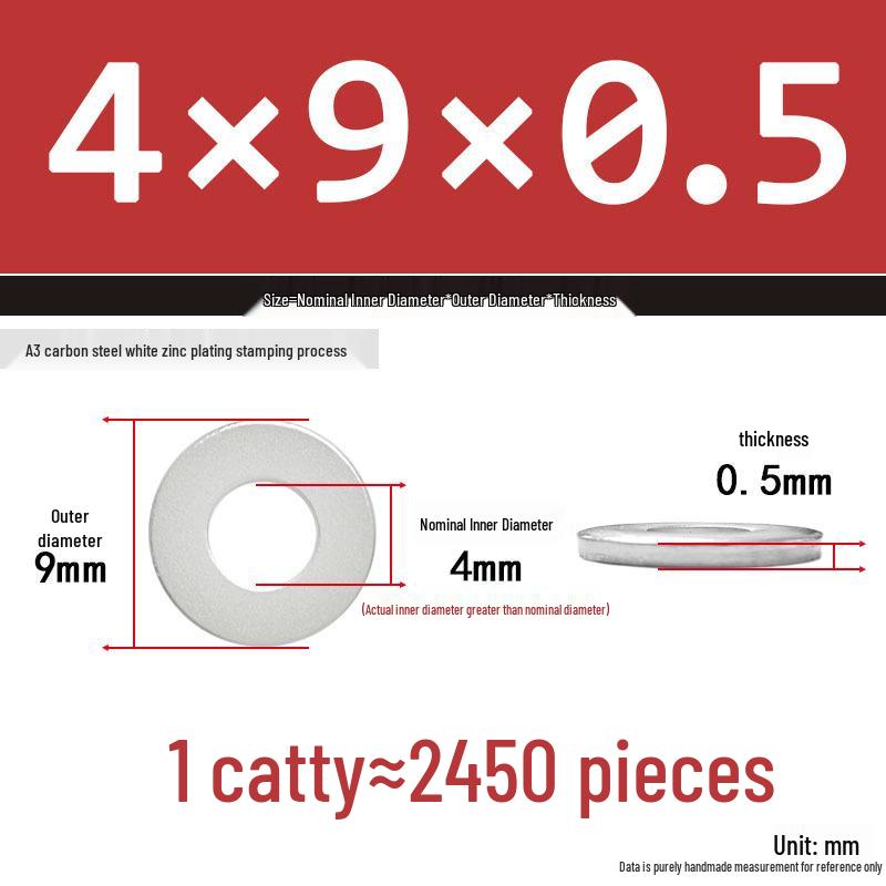 Extra Thick Galvanized Iron Flat Washer, Round, M3-M62