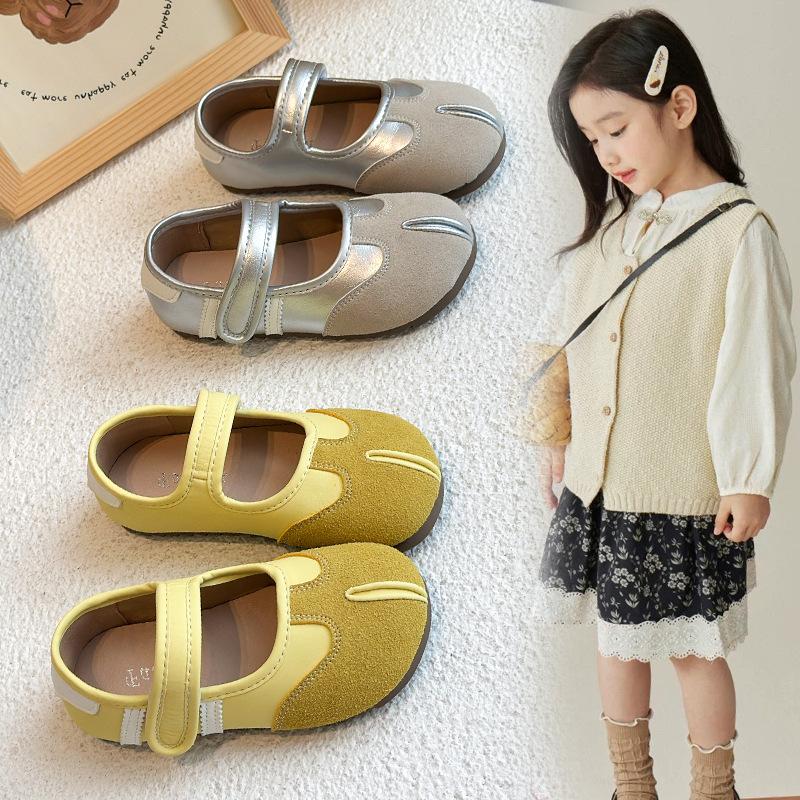 Girls Casual Shoes Round Toes Flats Kids Leather Shoes Soft Versatile 2025 Autumn New Children Fashion Sports Shoes Non-slip
