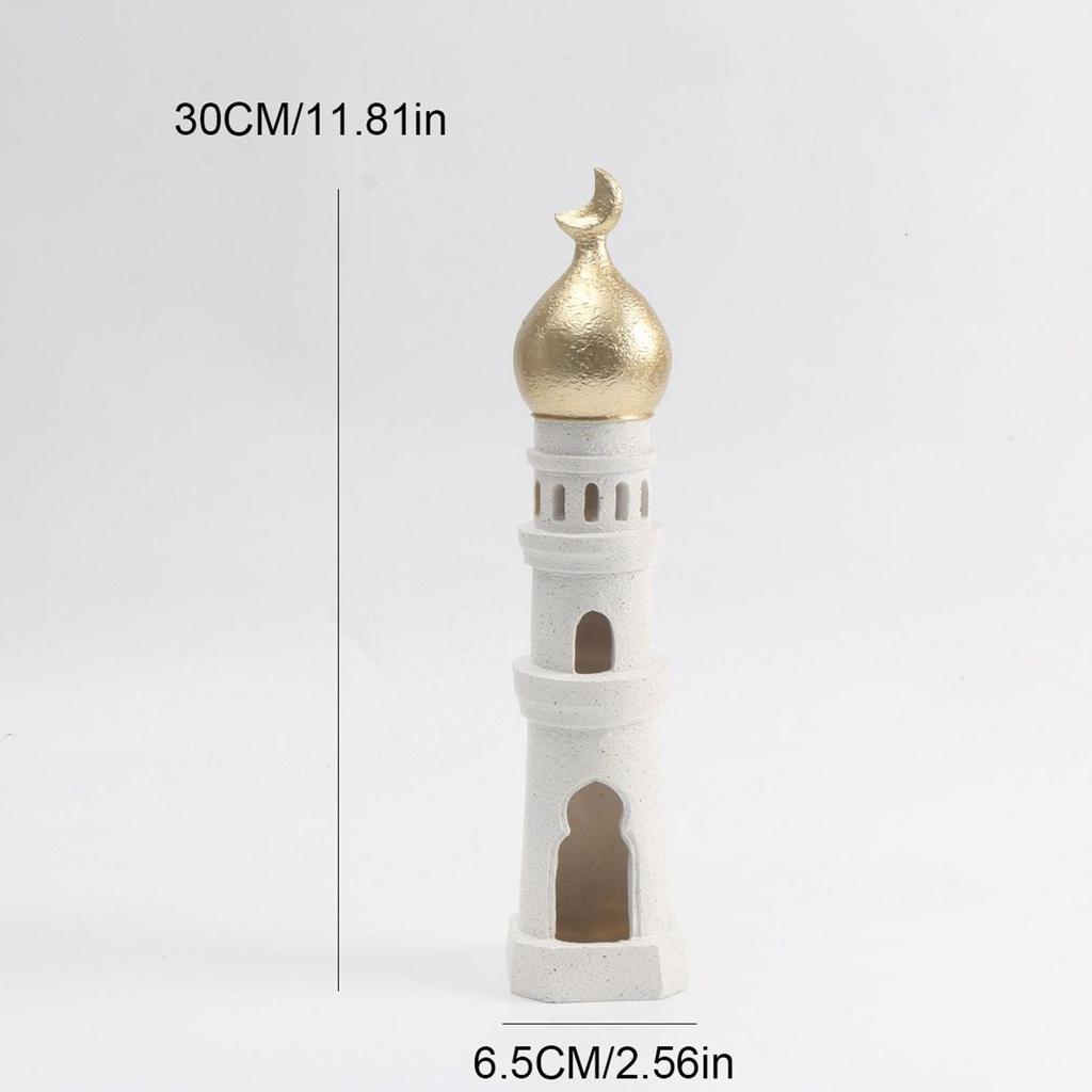 Handgefertigtes Harz-Moschee-Modell & Turm-Dekoration Ramadan-Schloss-Statue Dekorationen Miniatur-Moschee-Figuren für Wohnzimmer