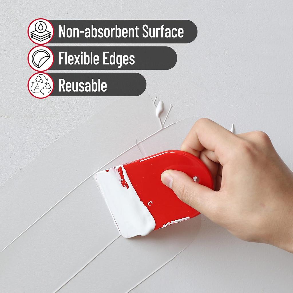 Bates Body Filler Spreader - 2.65 Inch, 10 Pack, Red Plastic, Epoxy Spreader Tool