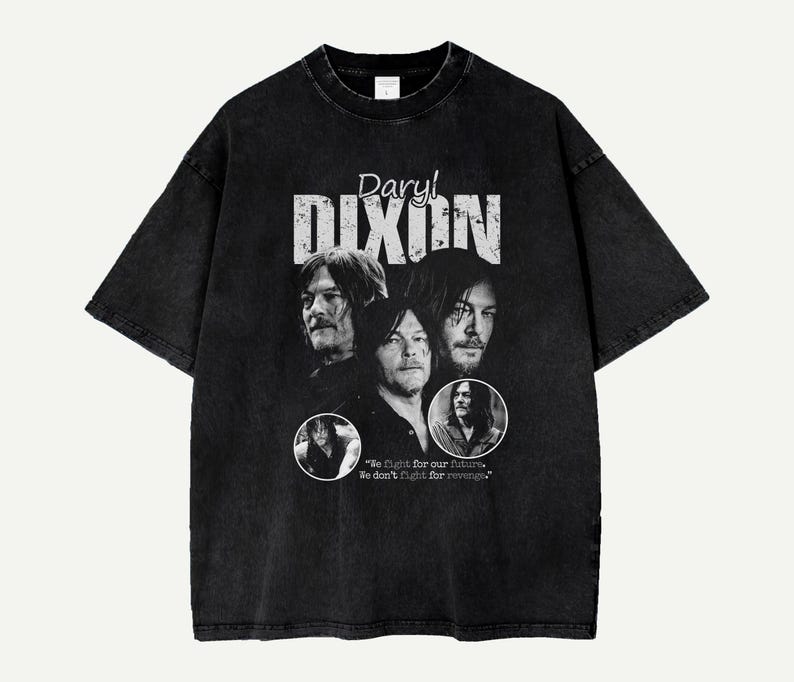 Daryl Dixon T-Shirt, The Walking Dead, Retro 90s Movie Shirt S разноцветный