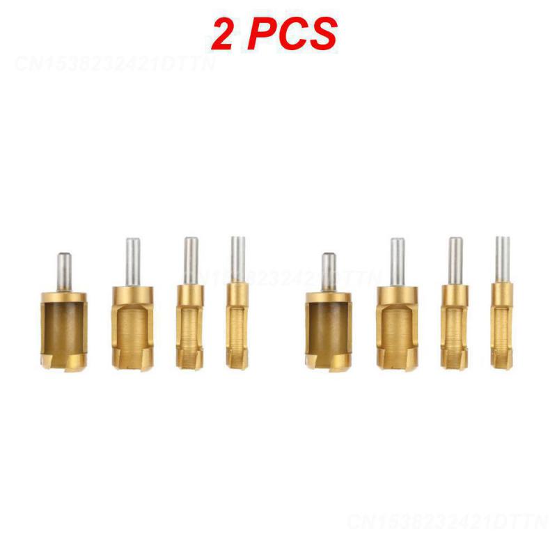 2/3/4PCS Wood Tool Drill Bits Plug Cutter Drill Bits High Carbon Steel Titanium Coated Cork Drill Hand Tools Cork Spike Hole Saw