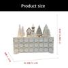 24 Drawer Wooden Advent Calendar In Christmas Village Style, Lighted Indoor Piece for Shelf Display and Daily Seasonal Tradition