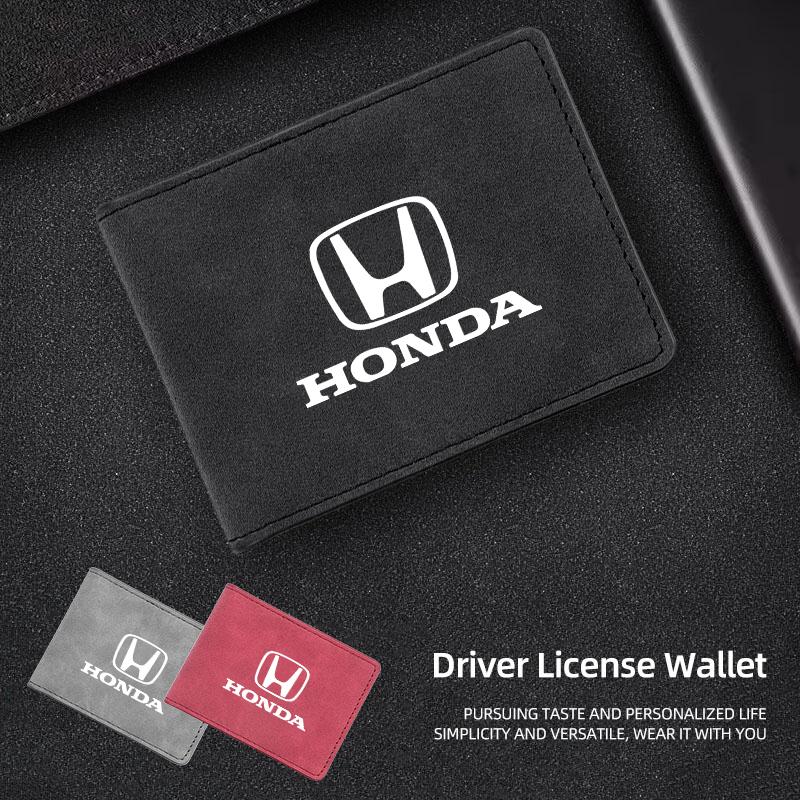 Car Driver License Suede Leather Bag Auto Driving Documents Cover For Honda Civic Accord Fit Jazz Pilot CRV Odyssey Passport TP6