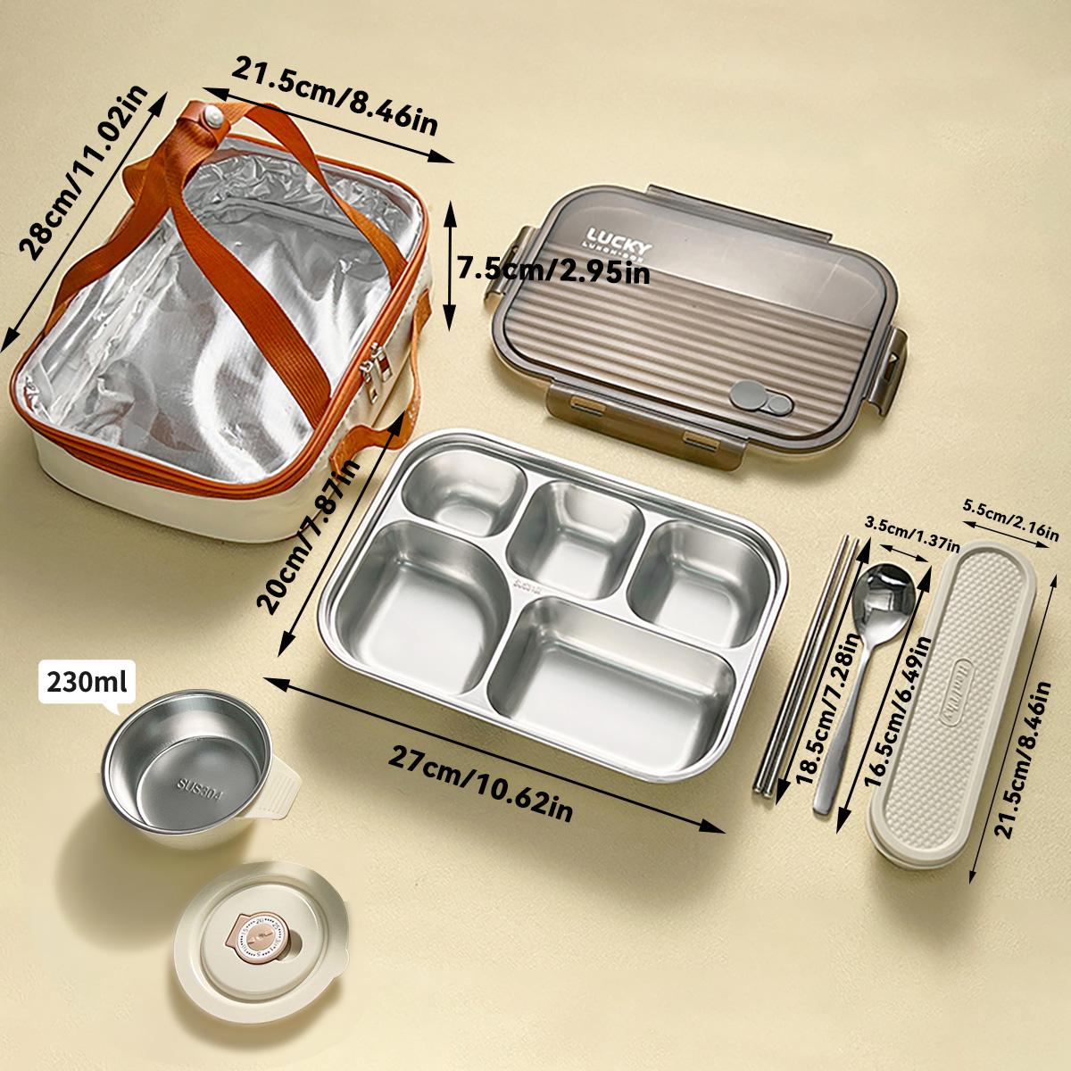 

Ланч-бокс бенто из нержавеющей стали 304 с 4/5 отделениями, герметичный контейнер для фруктового салата, для еды, для детей, студентов, прочная обеденная тарелка с крышкой 1000ml