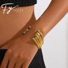 Cross-Border Gold Luxury Rhinestone Stainless Steel Open Bangle Bracelet