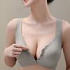 Breathable Front Buckle Seamless Underwear Thin Style Large Chest Small Plus Size Middle-aged and Elderly Women Comfortable No Ring Nursing BraBra