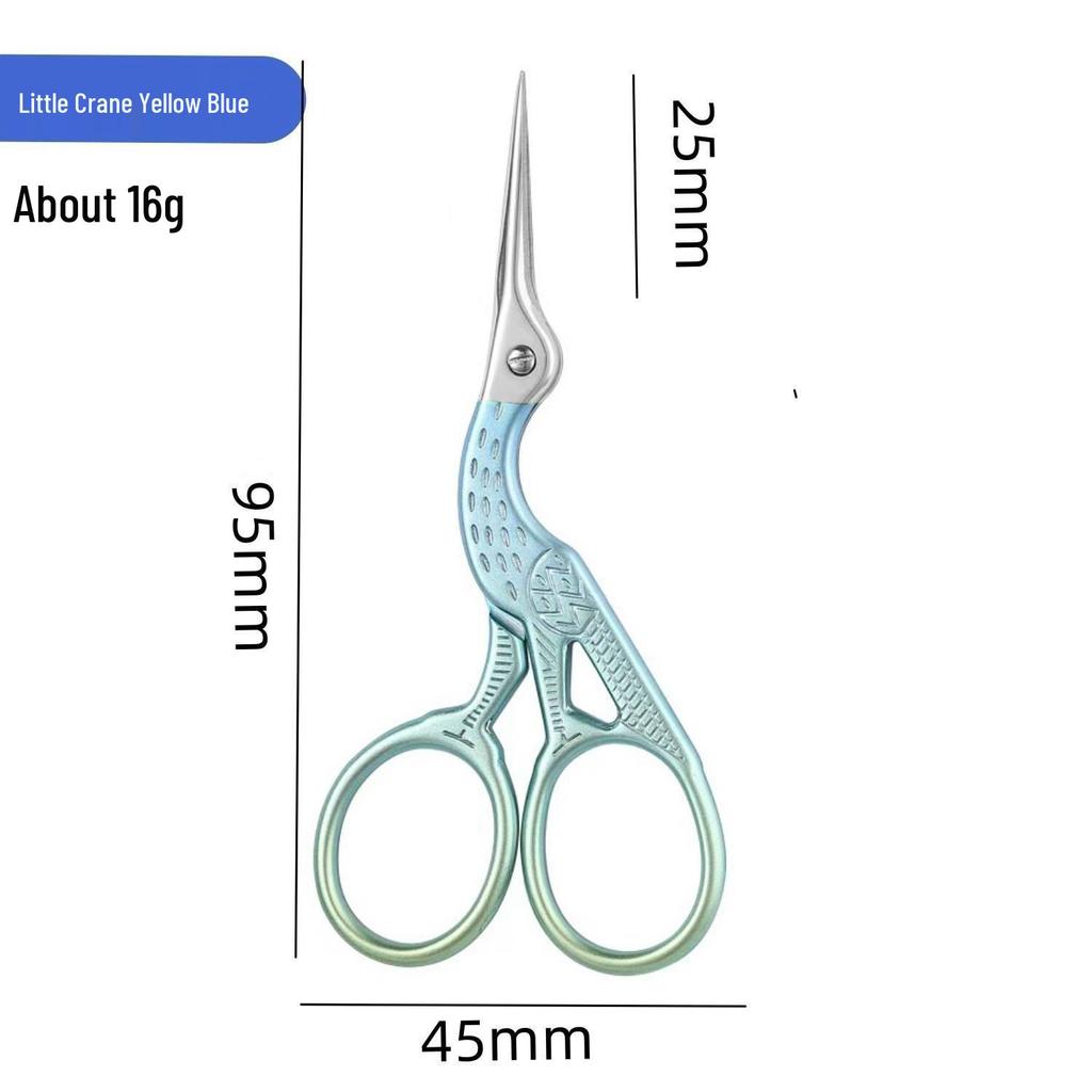 Creative Gold Crane Retro Titanium Thread Scissors for Cross Stitch and Tea Art