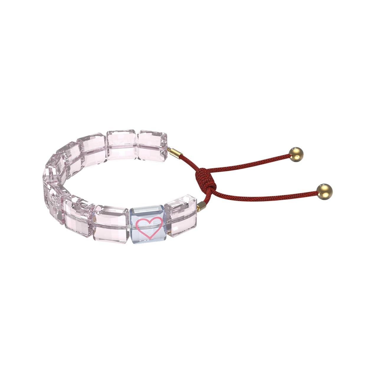 Swarovski Letra Heart Bracelet Gold Tone Pink Imitation Crystal Bracelet Women bracelet 5615001