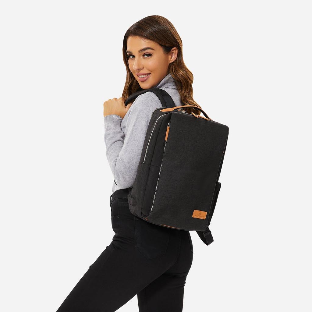 Nordace Siena Pro 13 Smart Backpack - 13.3-inch Laptop Backpack, 15L, Daily Backpack for Travel, Everyday Use, and Work, Black-Brown, Standard