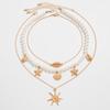 2026 New Starfish Shell Necklace Metal Necklace Ocean Element Shell Starfish Pendant Neck Chain Jewelry Chain