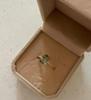 Emerald Cut Moss Agate Ring: Rose Gold Plated Stacking Wedding Ring: Cubic Zirconia Bridal Jewelry For Women