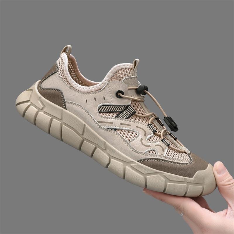 Fashion New Trend Men's Summer Mesh Flats Quick-Dry Comfortable Beach Shoes Non-Slip Lightweight Breathable Shoes All-match Male Sandals