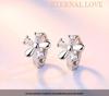 Sweet Plum Blossom Korean Snowflake Crystal Earrings - Elegant & Lovely Stud Ear Accessories