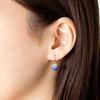Estelle Rhinestone 10K Yellow Gold Earrings (Blue)